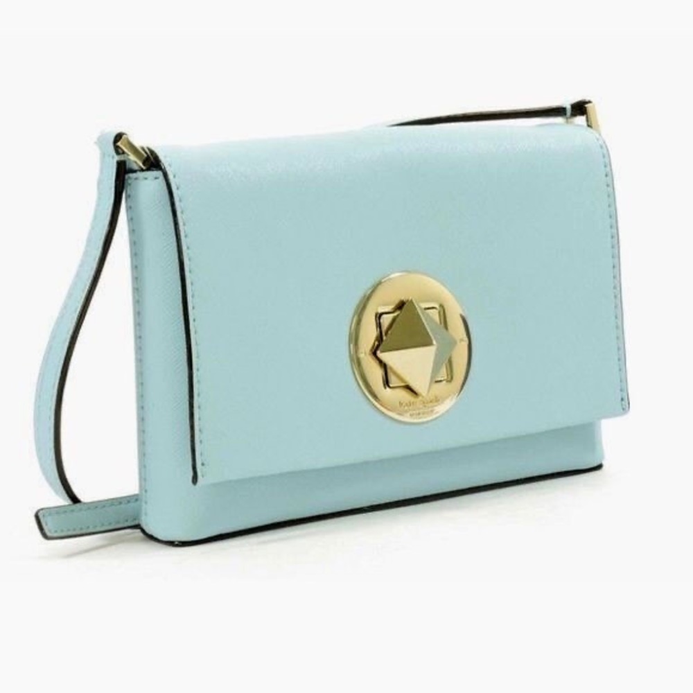 Kate Spade Light Blue Crossbody Bag with Gold Accent